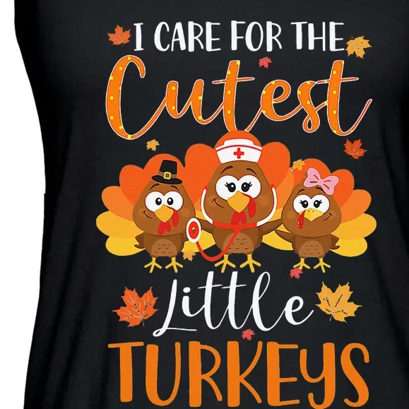 Nurse Turkey Thanksgiving Nurse Day NICU Nurse Ladies Essential Flowy Tank