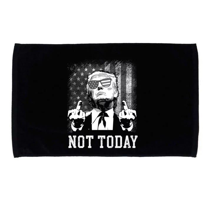 Not Today Trump 2024 Us American Flag Rally Shooting Gift Microfiber Hand Towel