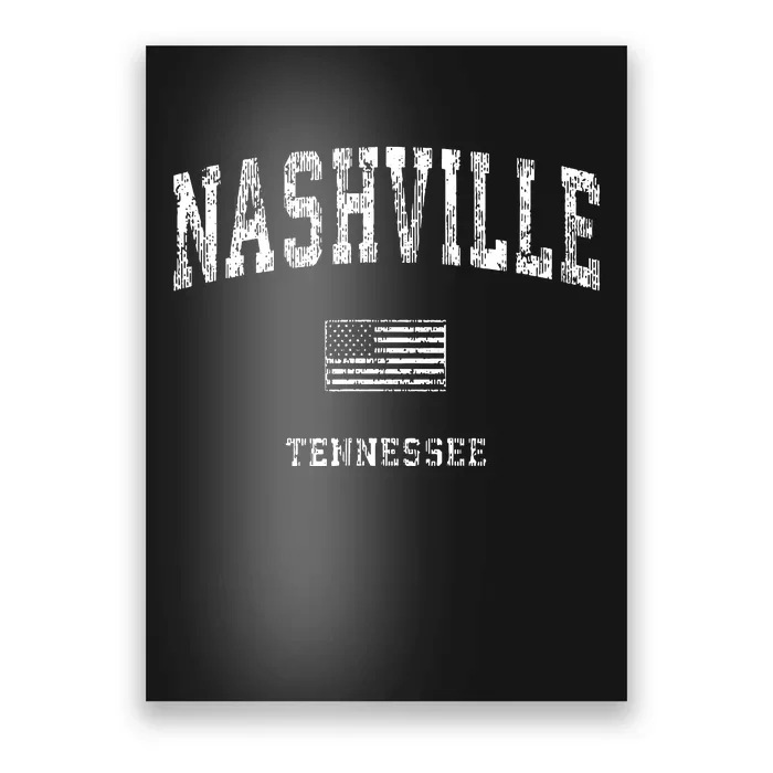 Nashville Tennessee Tn Vintage American Flag Poster