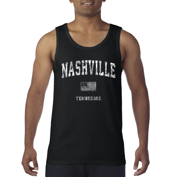 Nashville Tennessee Tn Vintage American Flag Tank Top