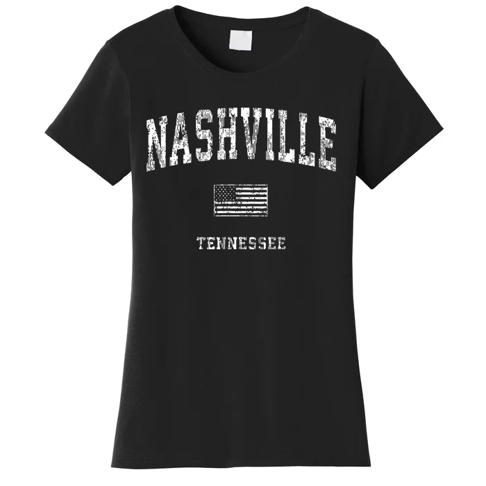 Nashville Tennessee Tn Vintage American Flag Women's T-Shirt