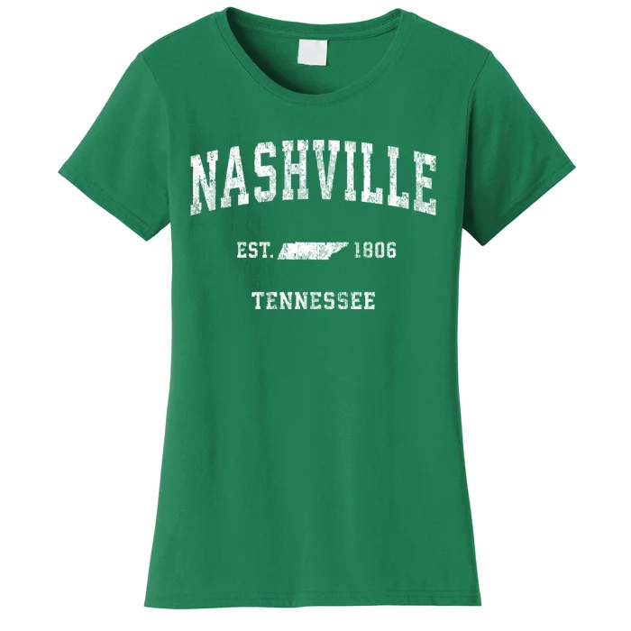 Nashville Tennessee Tn Vintage Athletic Sports Design Established Women's T-Shirt