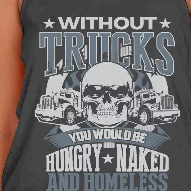 Novelty Truckers Truck Driver Funny Gift Women's Knotted Racerback Tank