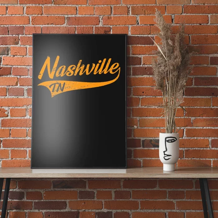 Nashville Tennessee Throwback Design Print Classic Poster