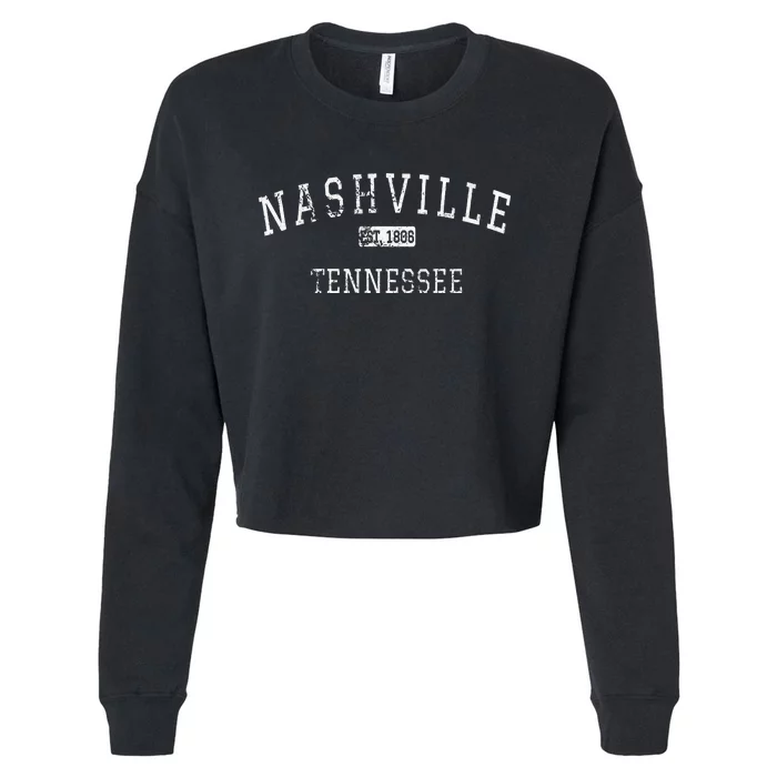 Nashville Tennessee TN Vintage Cropped Pullover Crew