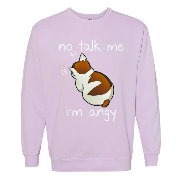 No Talk To Me IM Angy Cat Animals Feline Kitties Gift Garment-Dyed Sweatshirt