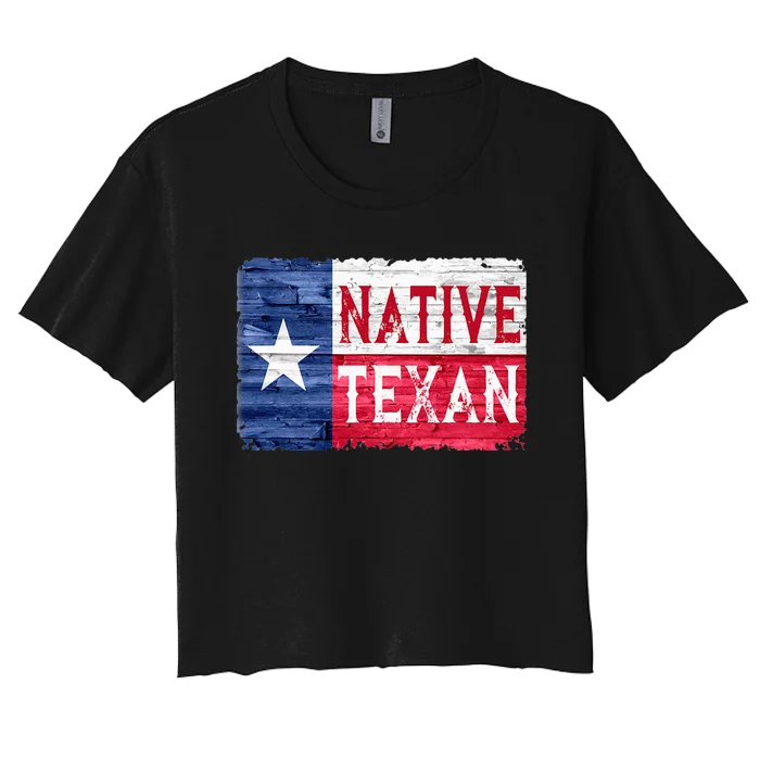 Native Texan Texas Lone Star State Flag Women's Crop Top Tee