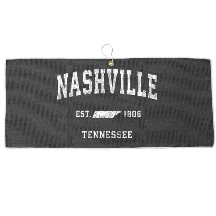 Nashville Tennessee Tn Vintage Athletic Sports Design Large Microfiber Waffle Golf Towel