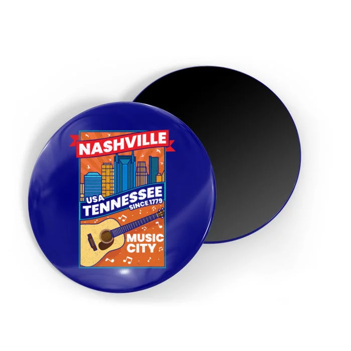 Nashville Tennessee Usa Music City Guitar Musician Music Gift Magnet