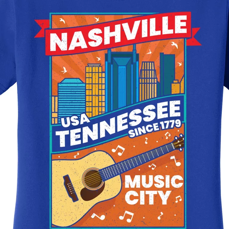 Nashville Tennessee Usa Music City Guitar Musician Music Gift Women's T-Shirt