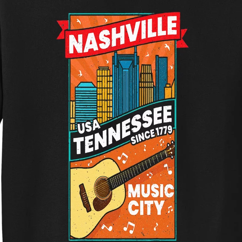 Nashville Tennessee USA Music City Guitar Musician Music Sweatshirt