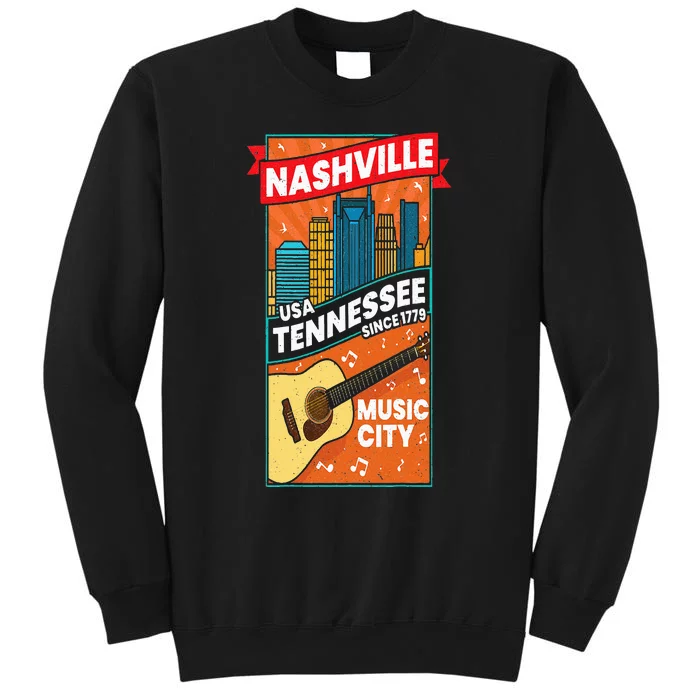 Nashville Tennessee USA Music City Guitar Musician Music Sweatshirt