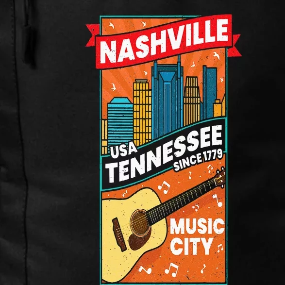 Nashville Tennessee USA Music City Guitar Musician Music Daily Commute Backpack