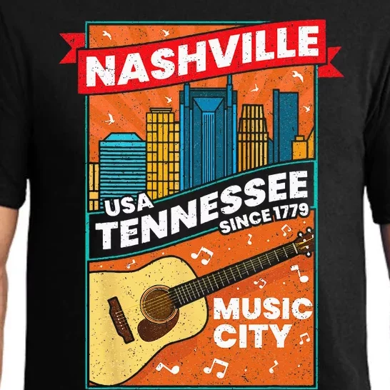 Nashville Tennessee USA Music City Guitar Musician Music Pajama Set