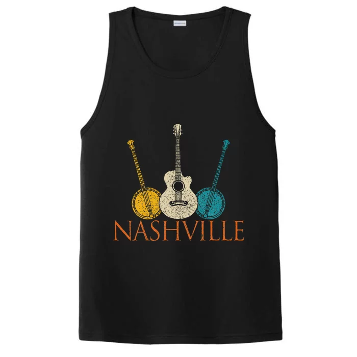 Nashville Tennessee Vintage Country Music City Souvenir Performance Tank