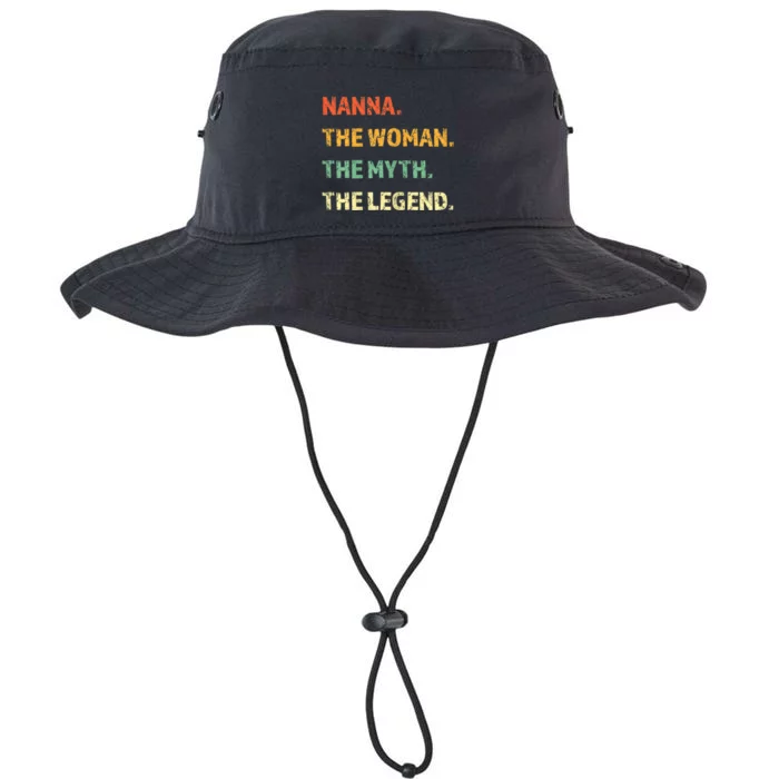 Nanna The Woman The Myth The Legend Funny Gift Legacy Cool Fit Booney Bucket Hat