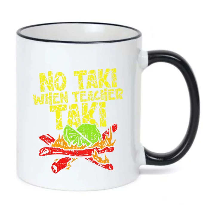 No Taki When Teacher Taki Funny Teacher Cute Education Black Color Changing Mug