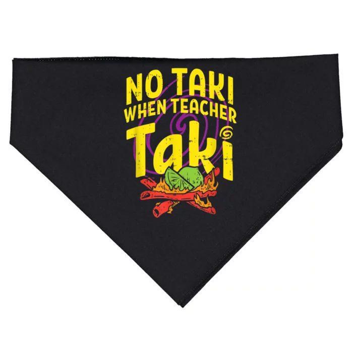 No Taki When Teacher Taki Cute Education Classroom USA-Made Doggie Bandana