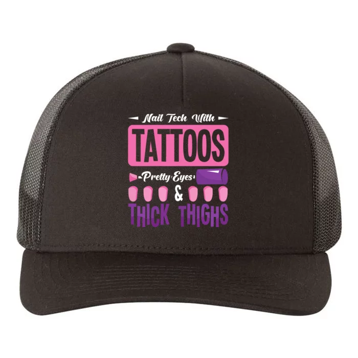 Nail Tech With Tattoos Pretty Nail Technician Nail Polish Yupoong Adult 5-Panel Trucker Hat