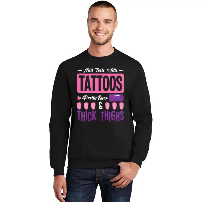 Nail Tech With Tattoos Pretty Nail Technician Nail Polish Sweatshirt