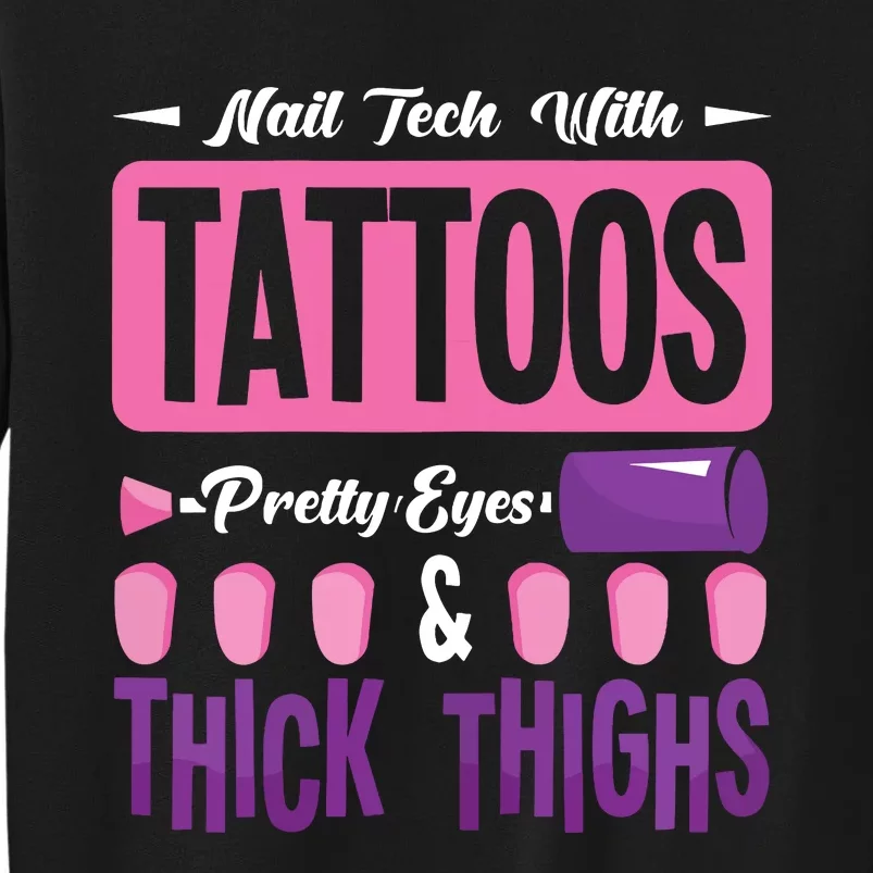 Nail Tech With Tattoos Pretty Nail Technician Nail Polish Sweatshirt