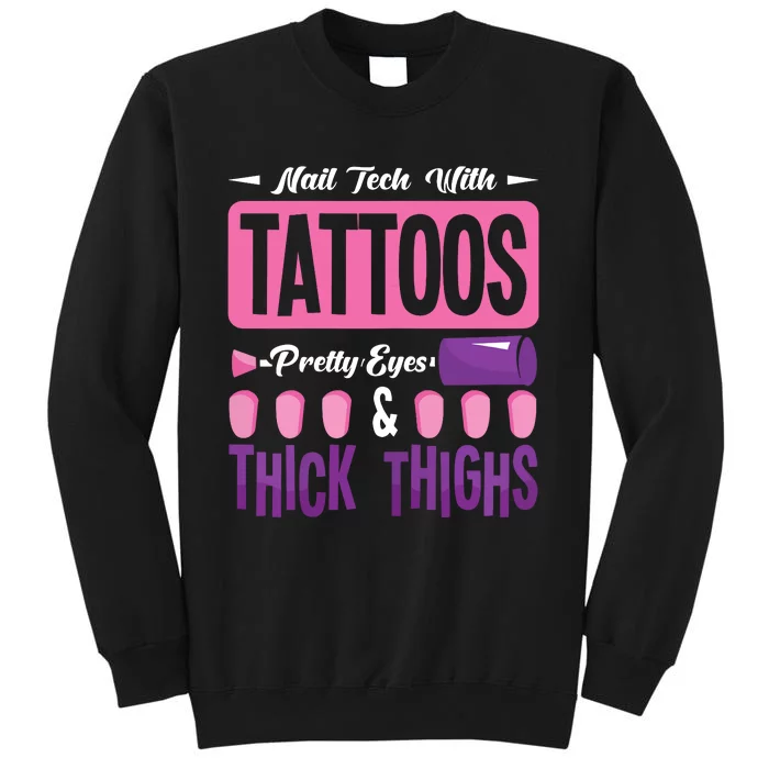 Nail Tech With Tattoos Pretty Nail Technician Nail Polish Sweatshirt