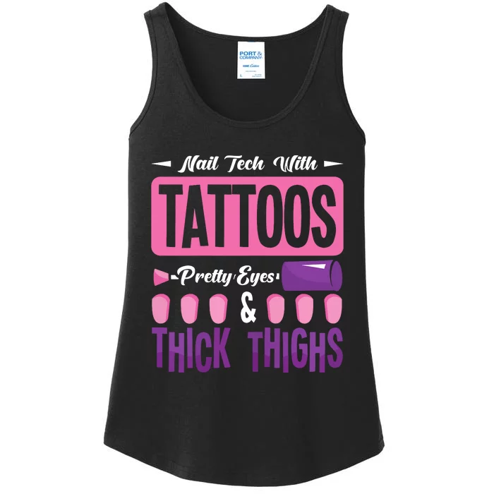 Nail Tech With Tattoos Pretty Nail Technician Nail Polish Ladies Essential Tank