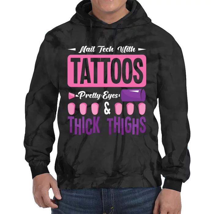 Nail Tech With Tattoos Pretty Nail Technician Nail Polish Tie Dye Hoodie