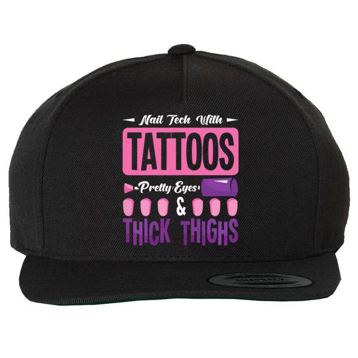 Nail Tech With Tattoos Pretty Nail Technician Nail Polish Wool Snapback Cap