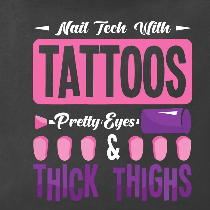 Nail Tech With Tattoos Pretty Nail Technician Nail Polish Zip Tote Bag