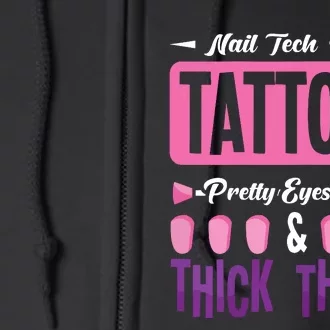 Nail Tech With Tattoos Pretty Nail Technician Nail Polish Full Zip Hoodie