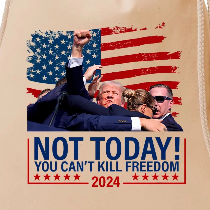 Not Today You CanT Kill Freedom Trump 2024 Fight Fist Epic Drawstring Bag