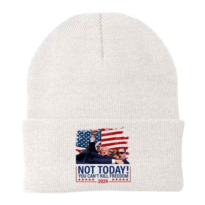 Not Today You CanT Kill Freedom Trump 2024 Fight Knit Cap Winter Beanie