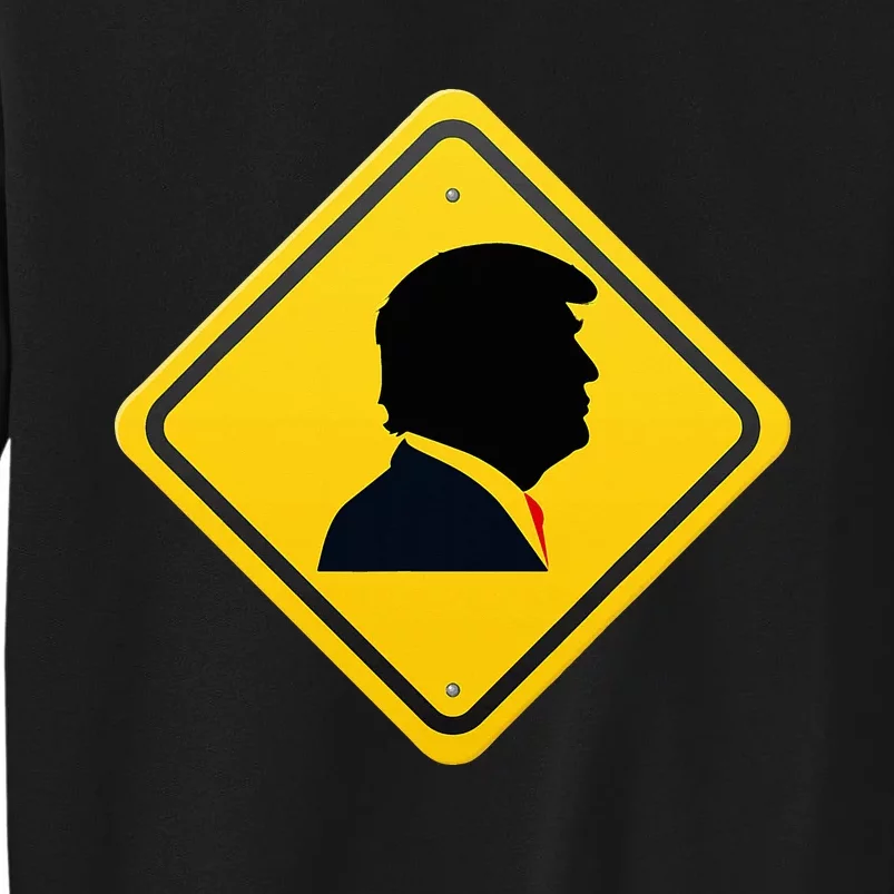 New! Trump Yellow Yield Road Sign Trump Road Yield Sign Sweatshirt