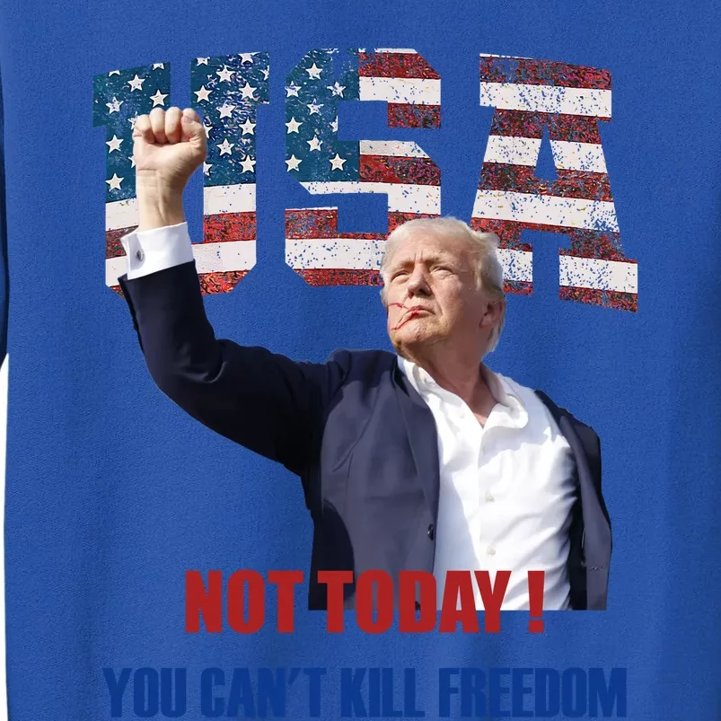 Not Today You CanT Kill Freedom Donald Trump Survived Shooter Tall Sweatshirt