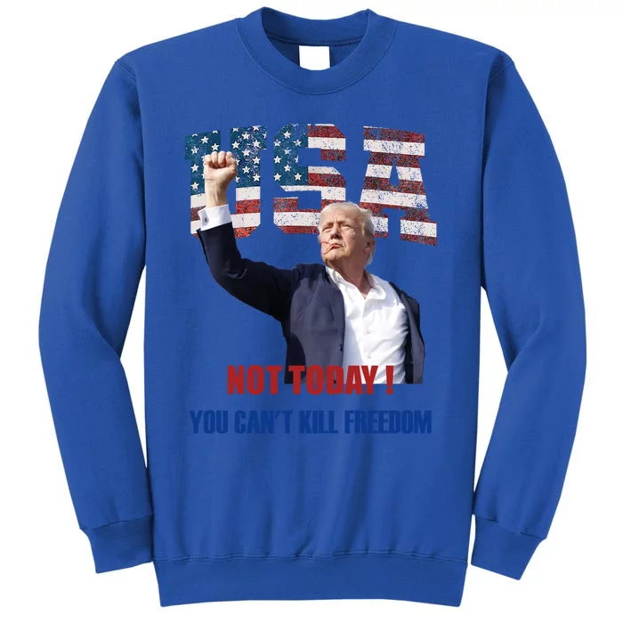 Not Today You CanT Kill Freedom Donald Trump Survived Shooter Tall Sweatshirt