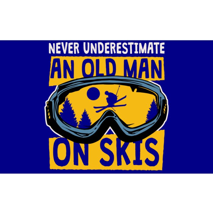 Never Underestimate An Old On Skis Skiing Dad Grandpa Gift Bumper Sticker