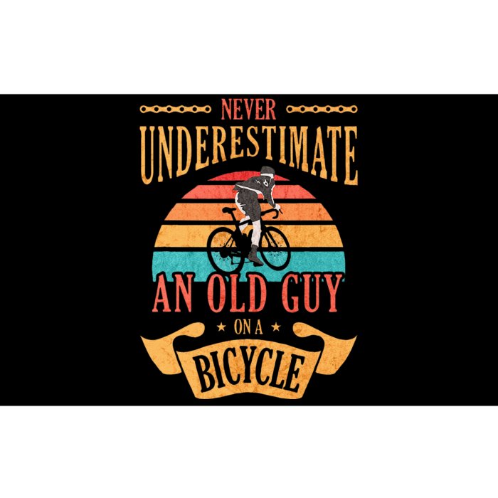 Never Underestimate An Old Guy On A Bicycle Cycling Bumper Sticker