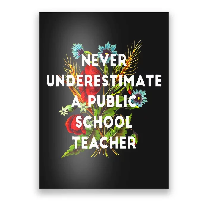 Never Underestimate A Public School Teacher Motivational Poster