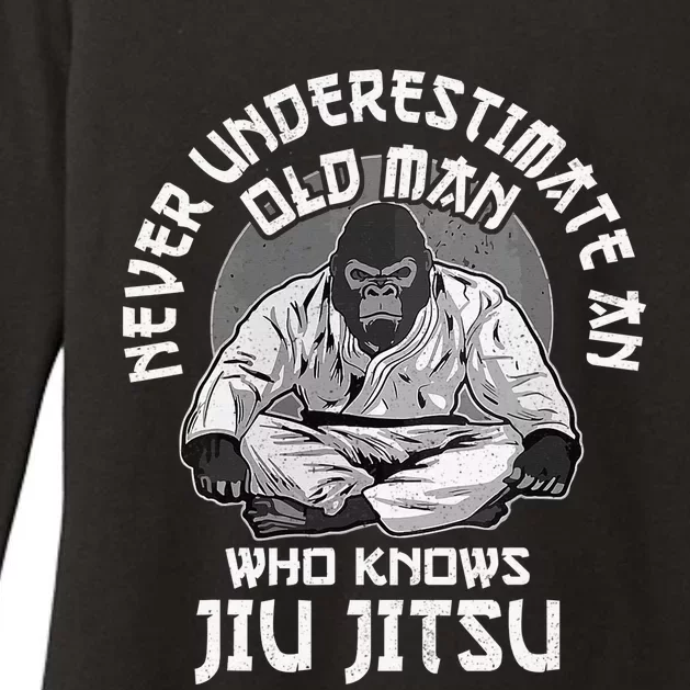 Never Underestimate An Old Man Jiu-Jitsu BJJ Funny Womens CVC Long Sleeve Shirt