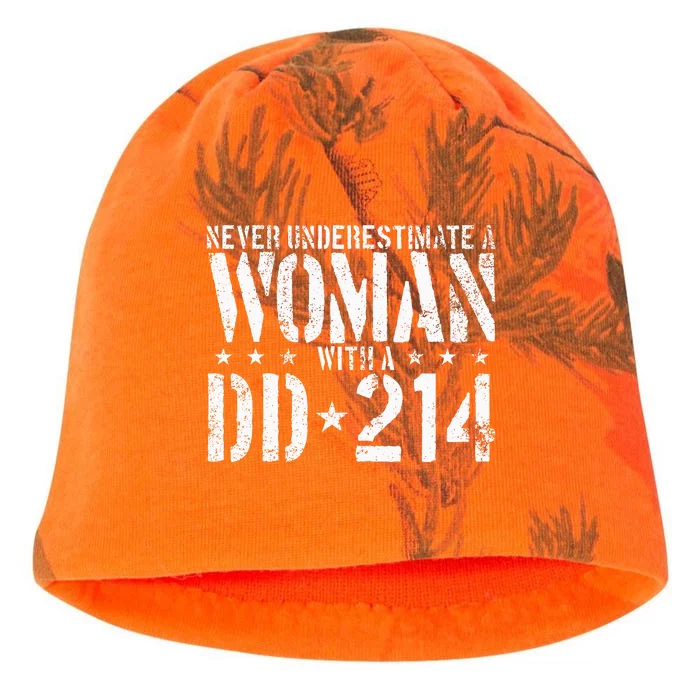 Never Underestimate A Woman With A Dd214 Alumni Kati - Camo Knit Beanie