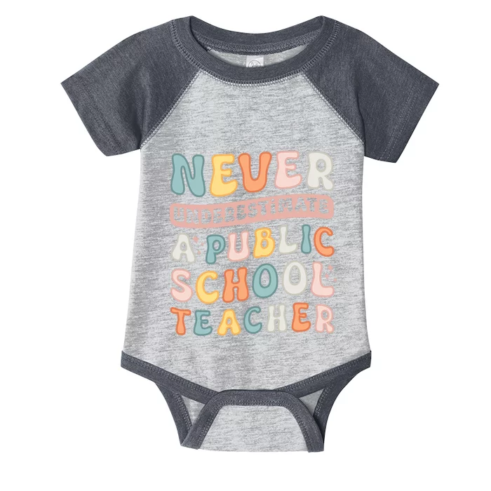 Never Underestimate A Public School Teacher Infant Baby Jersey Bodysuit