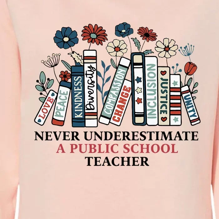 Never Underestimate A Public School Teacher Womens California Wash Sweatshirt