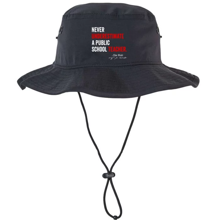 Never Underestimate A Public School Teacher Coach Quote Legacy Cool Fit Booney Bucket Hat