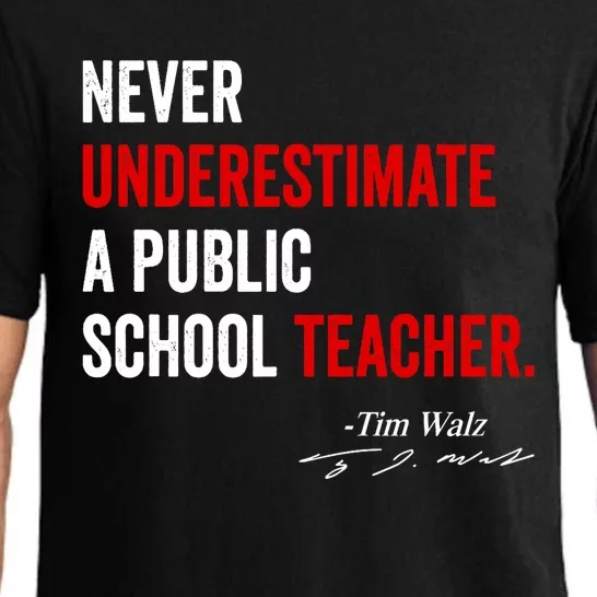 Never Underestimate A Public School Teacher Coach Quote Pajama Set