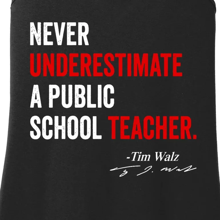 Never Underestimate A Public School Teacher Coach Quote Ladies Essential Tank