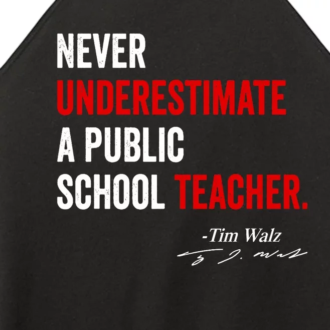 Never Underestimate A Public School Teacher Coach Quote Women’s Perfect Tri Rocker Tank