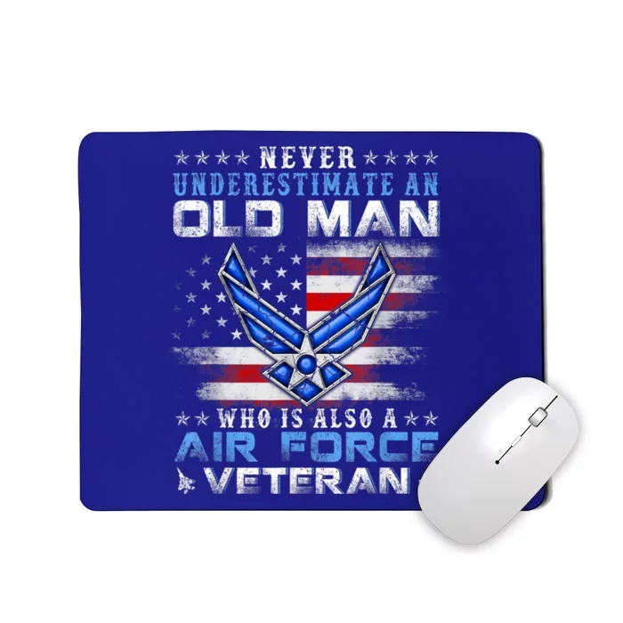 Never Underestimate An Old Man US Air Force Veteran Vintage Mousepad