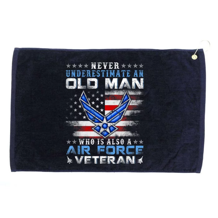 Never Underestimate An Old Man US Air Force Veteran Vintage Grommeted Golf Towel