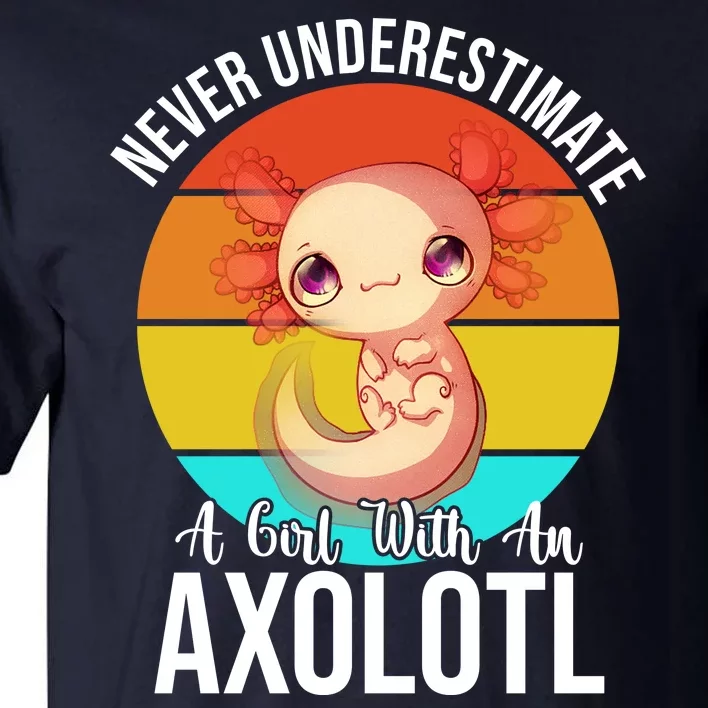 Never Underestimate A Girl With An Axolotl Tall T-Shirt